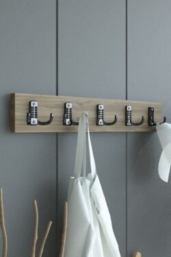 Portmanto Duvar Askılığı Elbise Askılığı Ceviz ASKI-001-2 - 75 cm