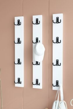 Portmanto Duvar Askılığı Elbise Askılığı Beyaz ASKI-012-1 - 75 cm